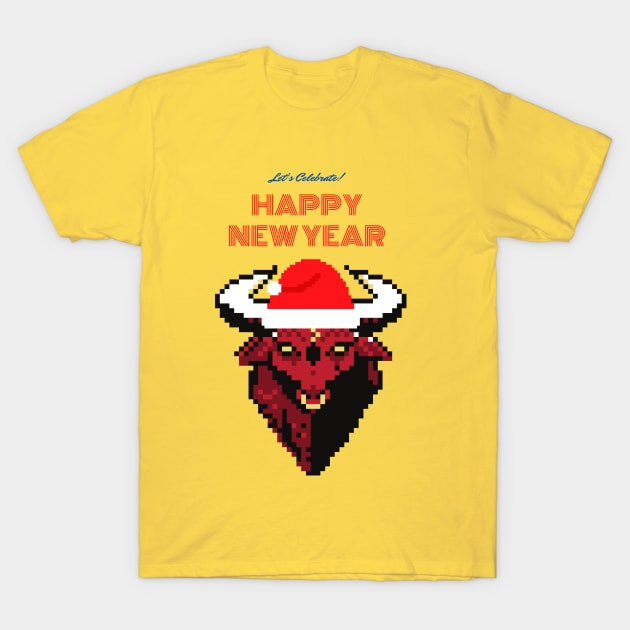 New year illustration with 2021 symbol - bull T-Shirt by whatever comes to mind 2